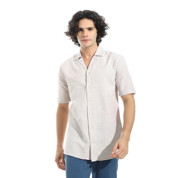 Half_Sleeves_Linen_Shirt_-_Beige