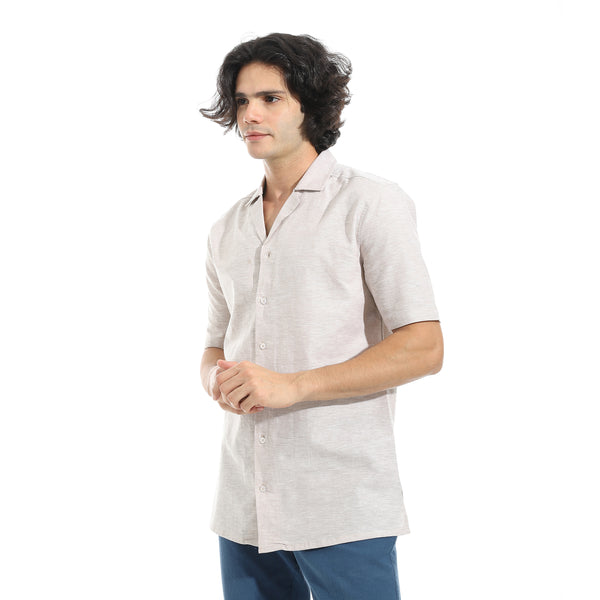 Half_Sleeves_Linen_Shirt_-_Beige