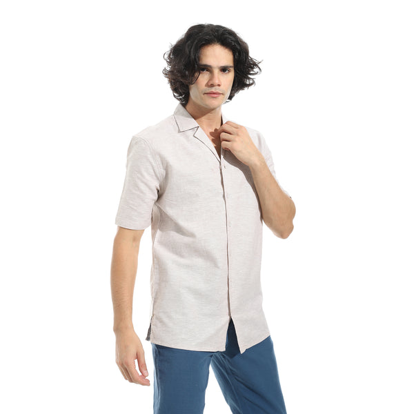 Half_Sleeves_Linen_Shirt_-_Beige