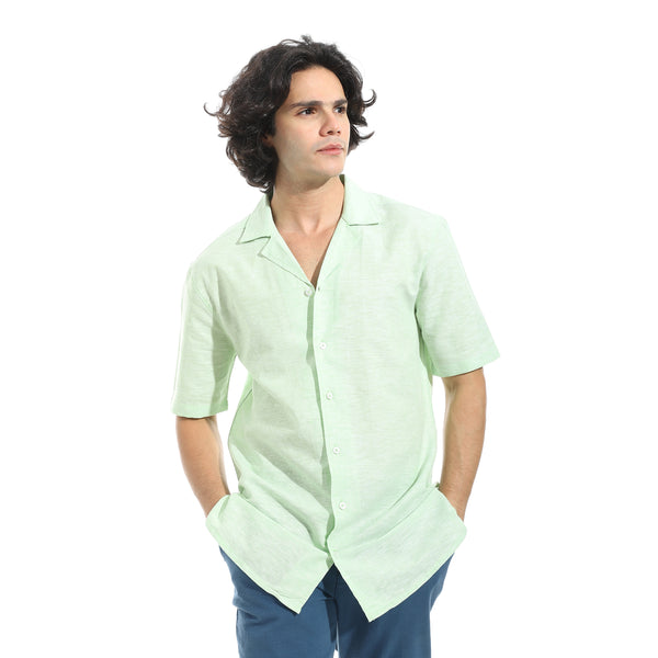 Half_Sleeves_Linen_Shirt_-_Mint_Green