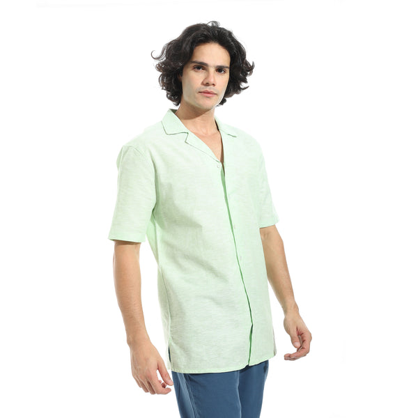 Half_Sleeves_Linen_Shirt_-_Mint_Green