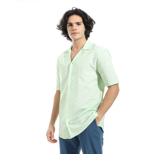 Half_Sleeves_Linen_Shirt_-_Mint_Green