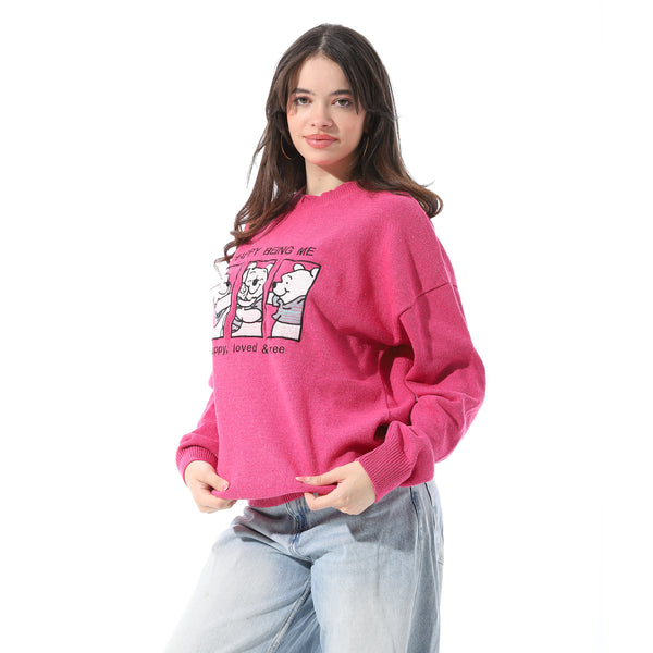 Round_Neck_Long_Sleeves_Sweatshirt_-_Fuchsia