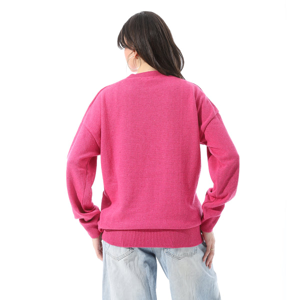 Round_Neck_Long_Sleeves_Sweatshirt_-_Fuchsia