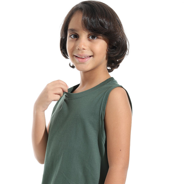 Cut_Sleeves_Loose_Fit_Basic_T-Shirt_-_Green