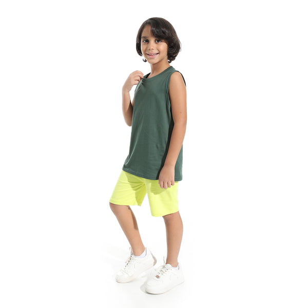 Cut_Sleeves_Loose_Fit_Basic_T-Shirt_-_Green