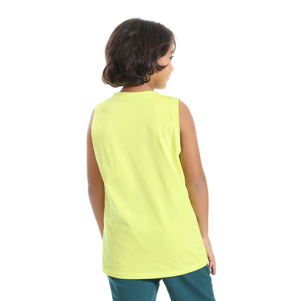 Cut_Sleeves_Loose_Fit_Basic_T-Shirt_-_Yellow