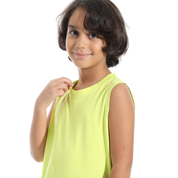 Cut_Sleeves_Loose_Fit_Basic_T-Shirt_-_Yellow