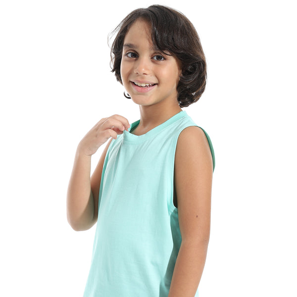 Cut_Sleeves_Loose_Fit_Basic_T-Shirt_-_Aqua_Blue