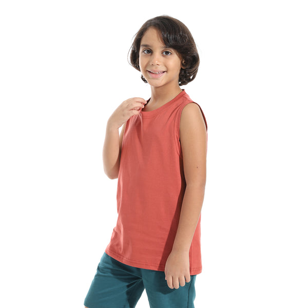 Cut_Sleeves_Loose_Fit_Basic_T-Shirt_-_Dark_Rose