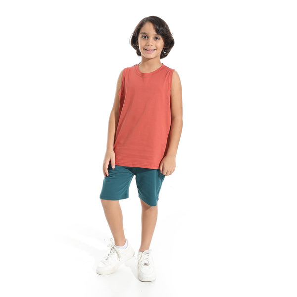 Cut_Sleeves_Loose_Fit_Basic_T-Shirt_-_Dark_Rose