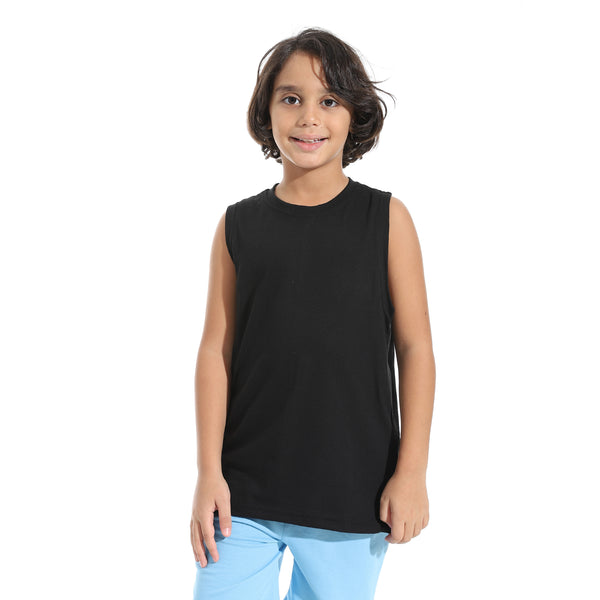 Cut_Sleeves_Loose_Fit_Basic_T-Shirt_-_Black