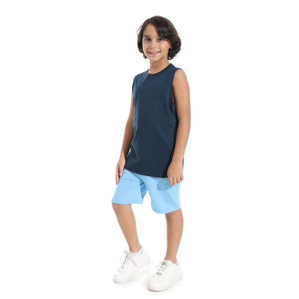 Cut_Sleeves_Loose_Fit_Basic_T-Shirt_-_Navy_Blue