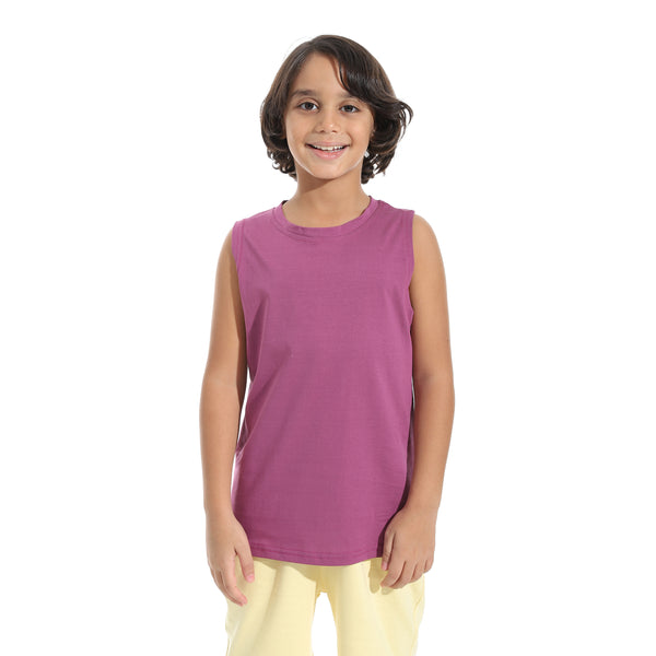 Cut_Sleeves_Loose_Fit_Basic_T-Shirt_-_Purple