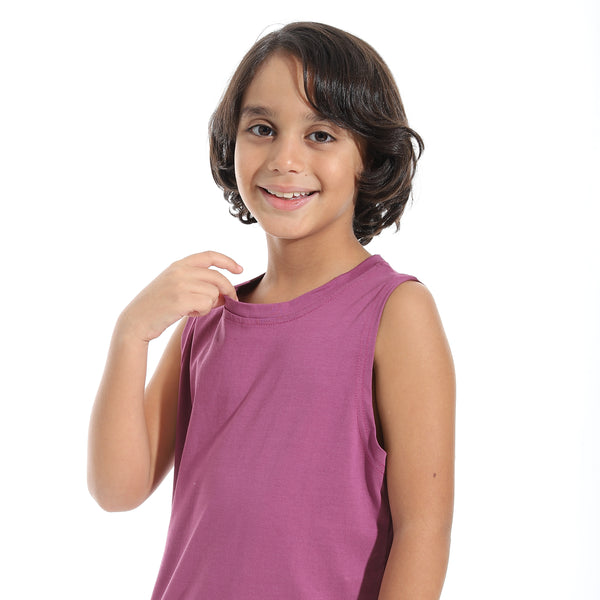 Cut_Sleeves_Loose_Fit_Basic_T-Shirt_-_Purple