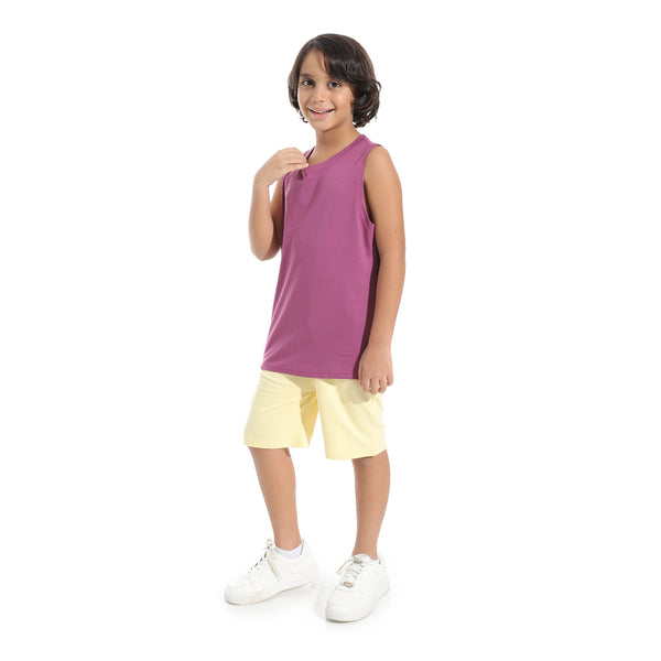 Cut_Sleeves_Loose_Fit_Basic_T-Shirt_-_Purple