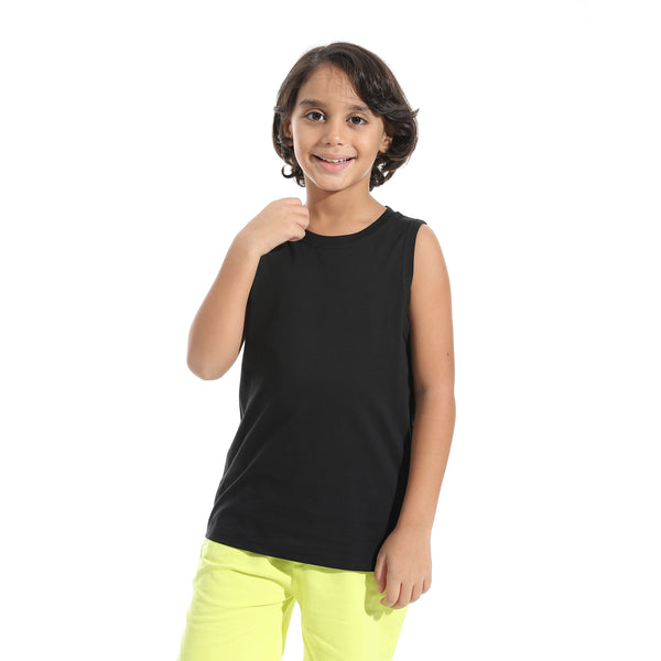 Cut_Sleeves_Loose_Fit_Basic_T-Shirt_Black