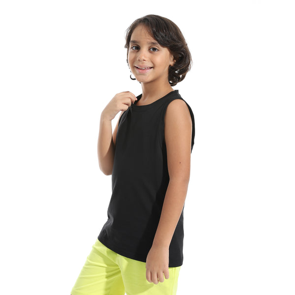 Cut_Sleeves_Loose_Fit_Basic_T-Shirt_Black
