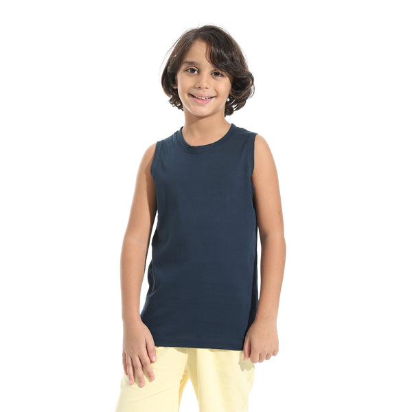 Cut_Sleeves_Loose_Fit_Basic_T-Shirt_-_Dark_Blue