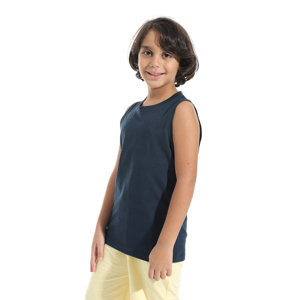 Cut_Sleeves_Loose_Fit_Basic_T-Shirt_-_Dark_Blue