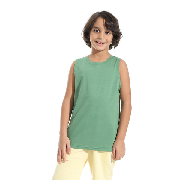 Cut_Sleeves_Loose_Fit_Basic_T-Shirt_-_Pale_Green