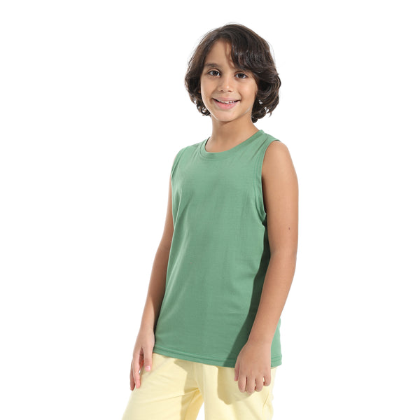 Cut_Sleeves_Loose_Fit_Basic_T-Shirt_-_Pale_Green