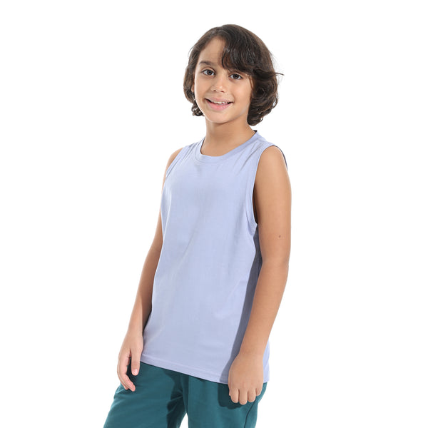 Cut_Sleeves_Loose_Fit_Basic_T-Shirt_-_Light_Purple