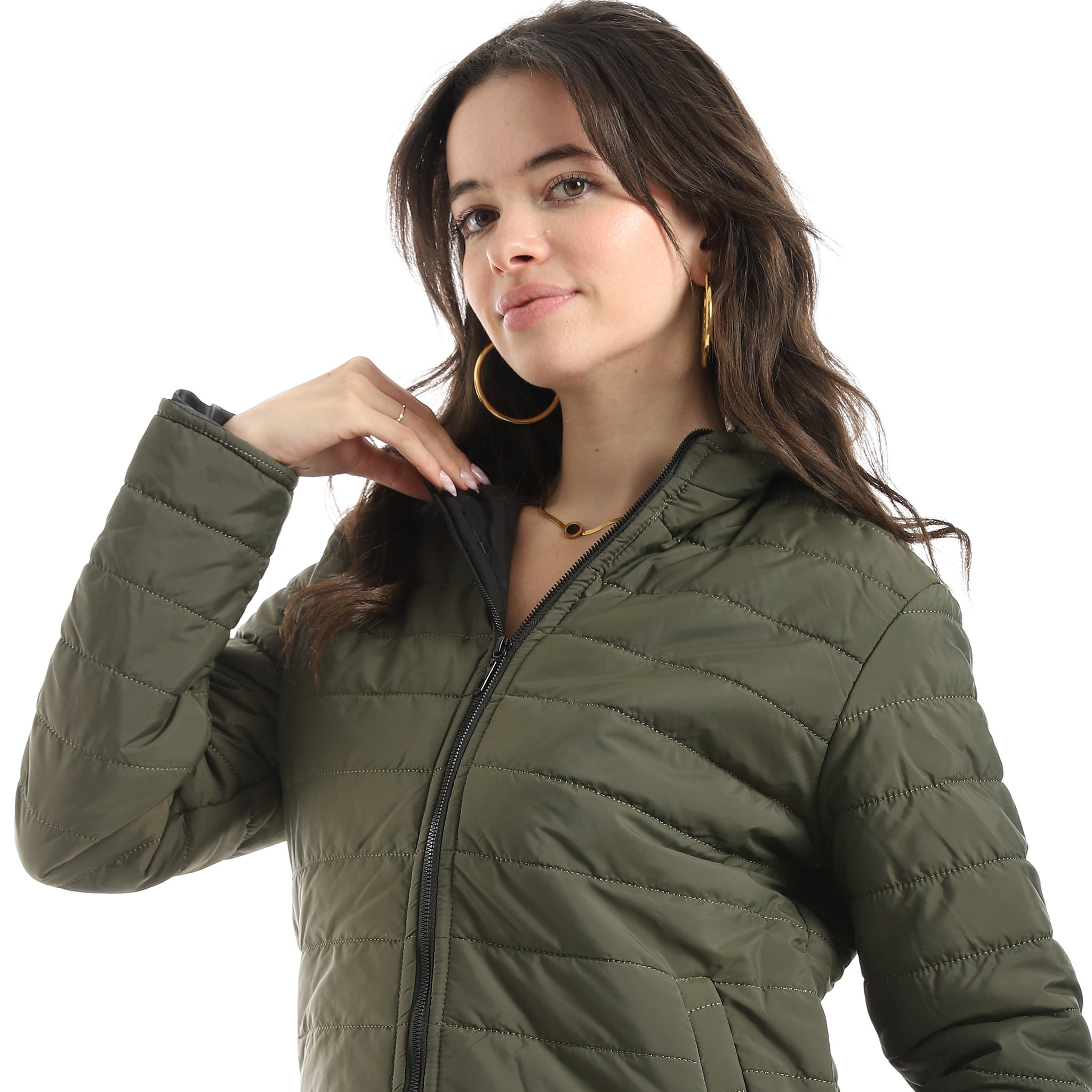 Stylish_zipper_Closure_Pump_Plain_Jacket_-_Olive