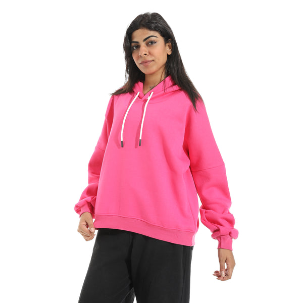 Comfy_Regular_Fit_Hoodie_with_Drawstring_-_Pink