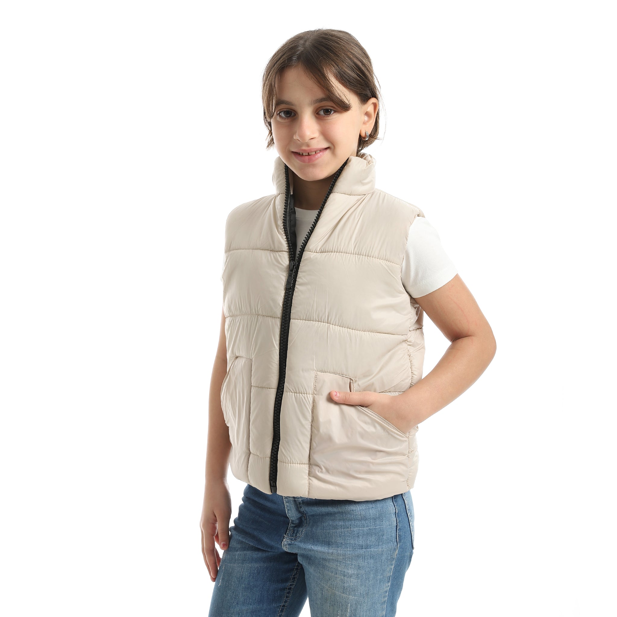 High_Collar_With_Zipper_Closure_Cut_Sleeves_Vest_-_Beige