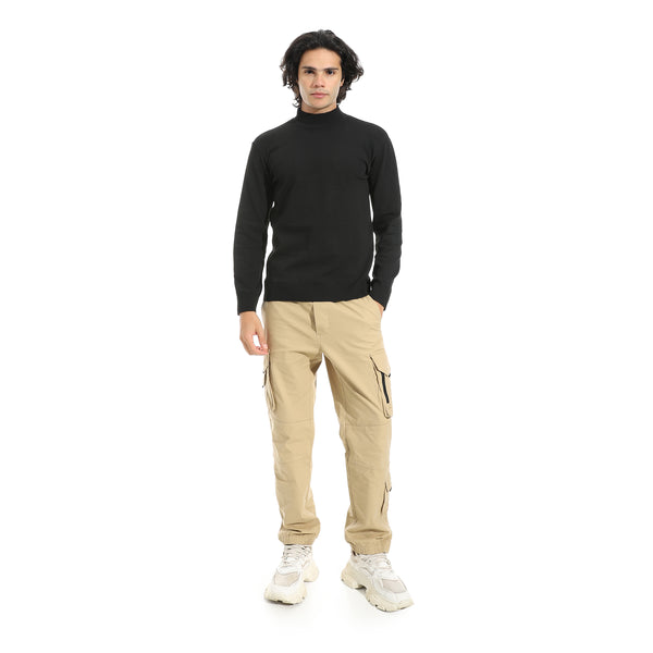 Long_Sleeves_Half_High_Collar_Pullover_-_Black