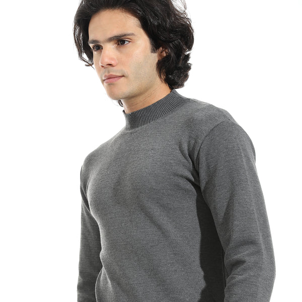 Long_Sleeves_Half_High_Collar_Pullover_-_Dark_Grey