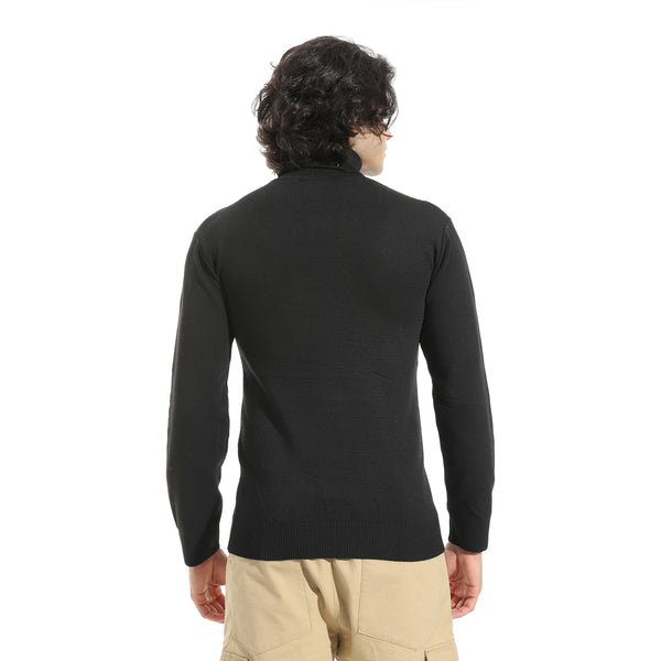 Long_Sleeves_High_Collar_Pullover_-_Black