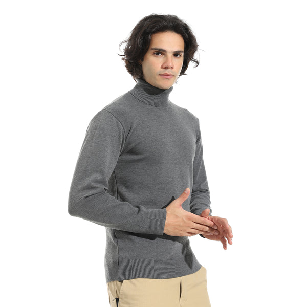 Long_Sleeves_High_Collar_Pullover_-_Dark_Grey