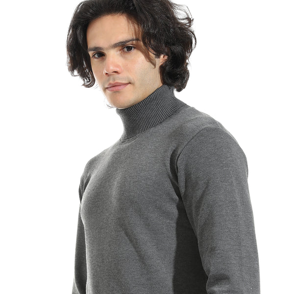 Long_Sleeves_High_Collar_Pullover_-_Dark_Grey