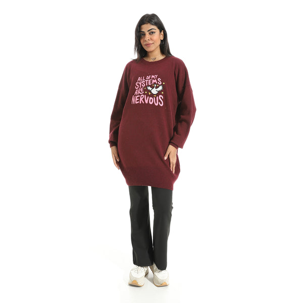 Embrodried_Long_Sleeves_Burgundy_Pullover_Red