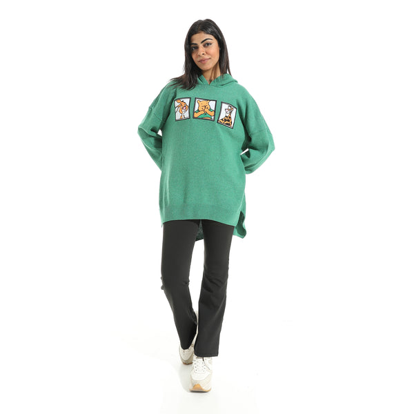 Embrodried_Frames_Shapes_Long_Sleeves__Pullover_Green