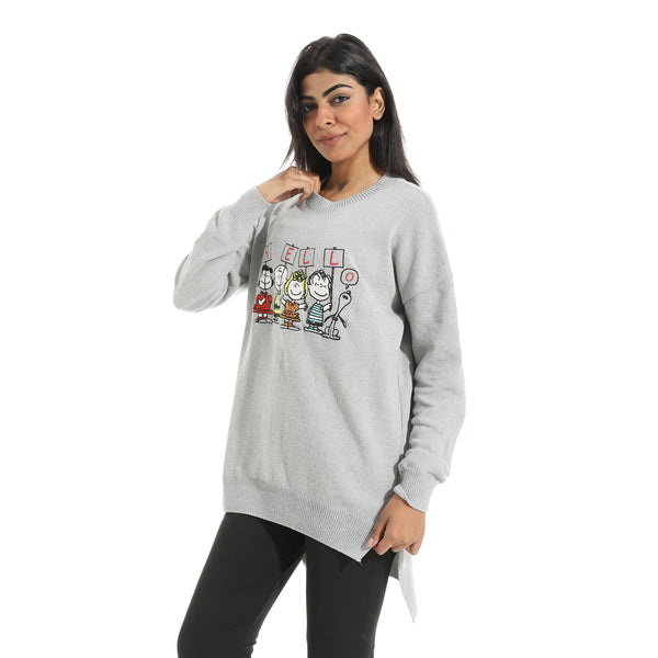 Embrodried_"Hello"_Long_Sleeves_Light_Grey_Pullover_Grey