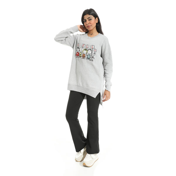 Embrodried_"Hello"_Long_Sleeves_Light_Grey_Pullover_Grey