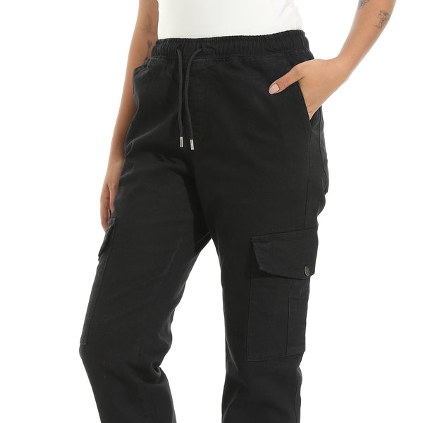 Black_Side_Pockets_with_Elastic_Waist_Jeans_Pants_Black