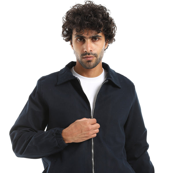 Gabardine_Zipper_Clossure_With_Turned_Down_Collar_Jacket___Navy