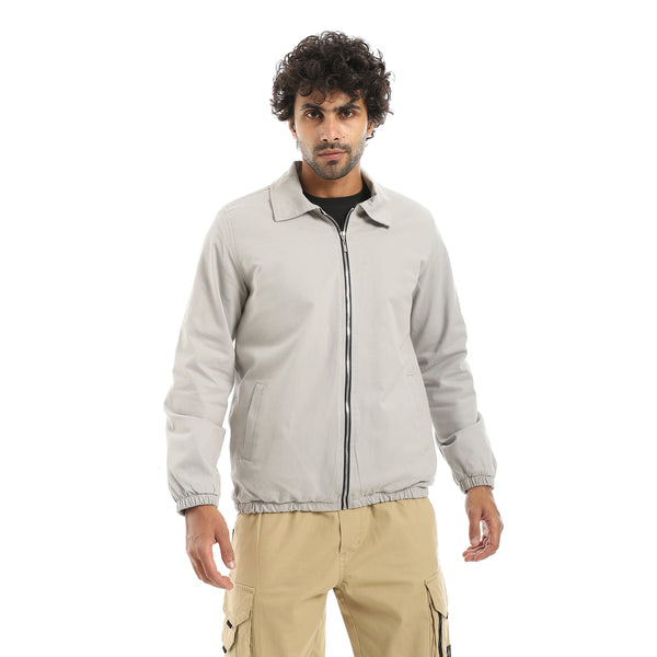 Gabardine_Zipper_Clossure_With_Turned_Down_Collar_Jacket___Grey