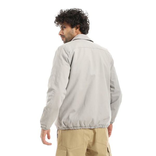 Gabardine_Zipper_Clossure_With_Turned_Down_Collar_Jacket___Grey