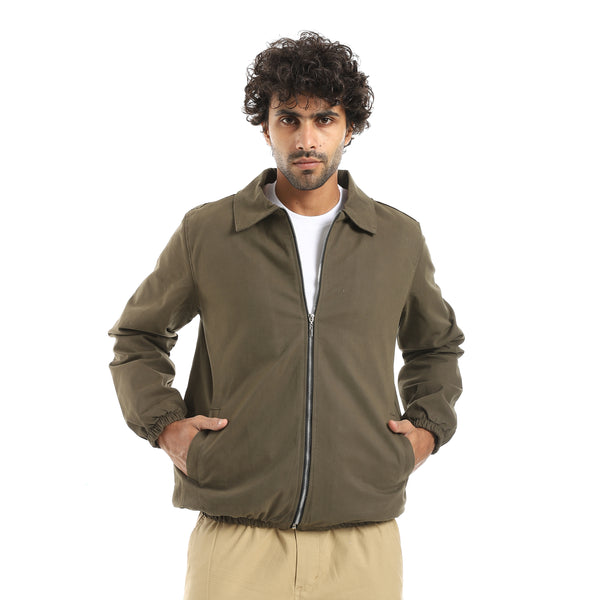 Gabardine_Zipper_Clossure_With_Turned_Down_Collar_Jacket___Olive