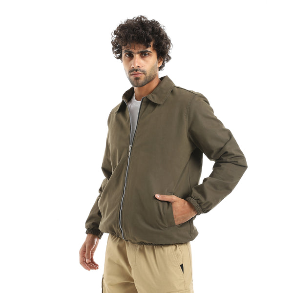 Gabardine_Zipper_Clossure_With_Turned_Down_Collar_Jacket___Olive