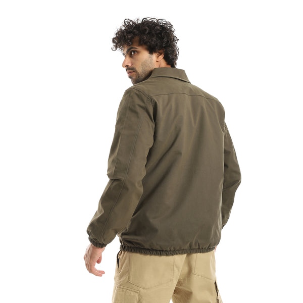Gabardine_Zipper_Clossure_With_Turned_Down_Collar_Jacket___Olive