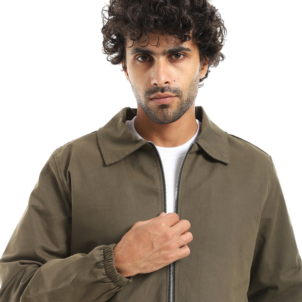 Gabardine_Zipper_Clossure_With_Turned_Down_Collar_Jacket___Olive