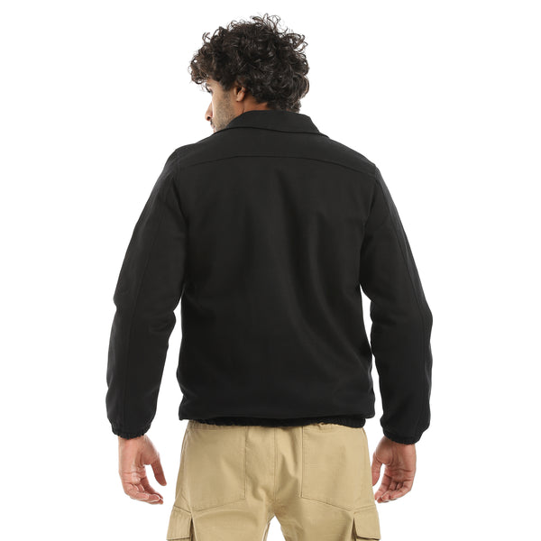 Gabardine_Zipper_Clossure_With_Turned_Down_Collar_Jacket___Black