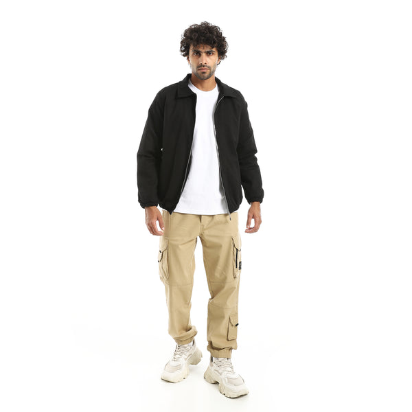 Gabardine_Zipper_Clossure_With_Turned_Down_Collar_Jacket___Black
