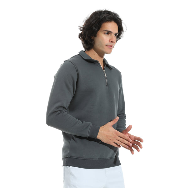 Turned_Down_Collar_Zipper_Closure_Sweatshirt_-_Dark_Grey
